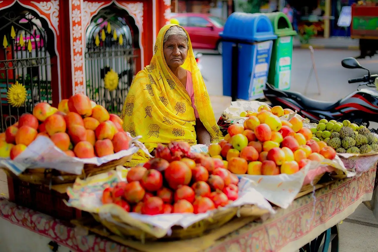 fruit seller, fruit, seller